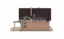 140-002-П Проект двухэтажного дома с мансардным этажом, экономичный загородный дом из пеноблока Тараз, House Expert