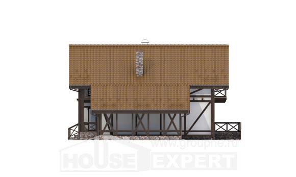 155-002-П Проект двухэтажного дома с мансардой, гараж, классический дом из газосиликатных блоков Караганда, House Expert