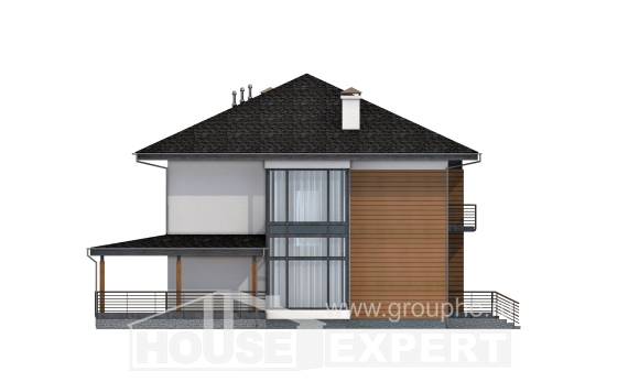 245-001-П Проект двухэтажного дома, красивый коттедж из бризолита, Кызылорда