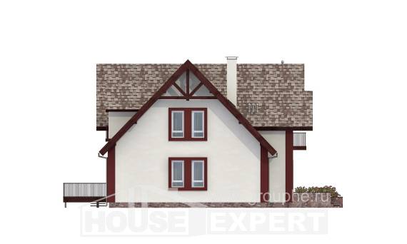 300-008-Л Проект двухэтажного дома мансардой и гаражом, уютный дом из бризолита, Экибастуз