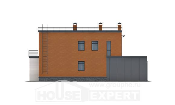 260-002-Л Проект двухэтажного дома и гаражом, современный коттедж из поризованных блоков, Актобе