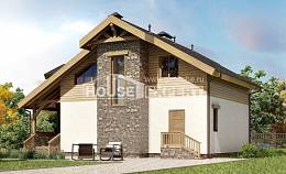 150-004-П Проект двухэтажного дома с мансардой, современный домик из поризованных блоков, House Expert