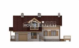 165-002-П Проект двухэтажного дома мансардный этаж и гаражом, бюджетный коттедж из газобетона Кокшетау, House Expert