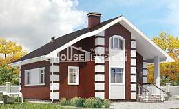 115-001-П Проект двухэтажного дома мансардой, бюджетный дом из поризованных блоков, Усть-Каменогорск