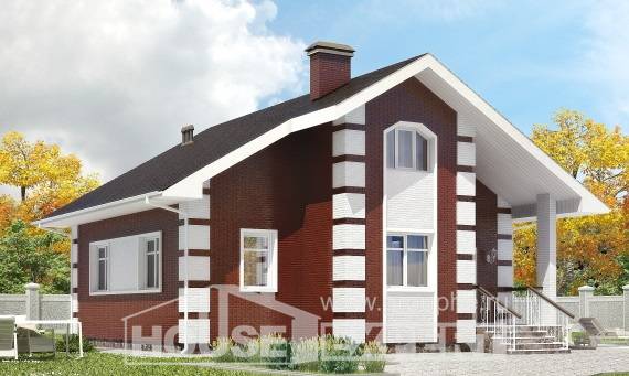 115-001-П Проект двухэтажного дома с мансардой, простой коттедж из теплоблока Семей, House Expert