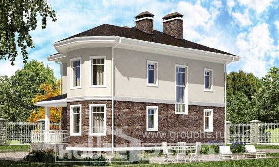 120-001-Л Проект трехэтажного дома, небольшой коттедж из газобетона Темиртау, House Expert