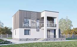 150-017-П Проект двухэтажного дома, современный коттедж из газобетона Кызылорда, House Expert