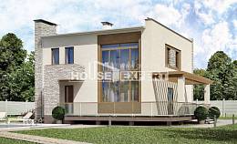 185-001-П Проект двухэтажного дома, современный загородный дом из газобетона Шымкент, House Expert