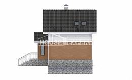 100-005-Л Проект двухэтажного дома мансардой, простой коттедж из поризованных блоков, House Expert