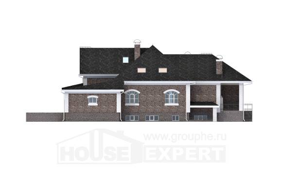 490-001-П Проект трехэтажного дома с мансардой, гараж, классический дом из кирпича, Темиртау