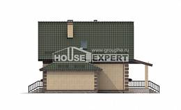 160-007-П Проект двухэтажного дома с мансардой и гаражом, бюджетный коттедж из газосиликатных блоков Астана, House Expert