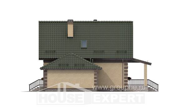 160-007-П Проект двухэтажного дома с мансардным этажом, гараж, небольшой загородный дом из блока, Усть-Каменогорск