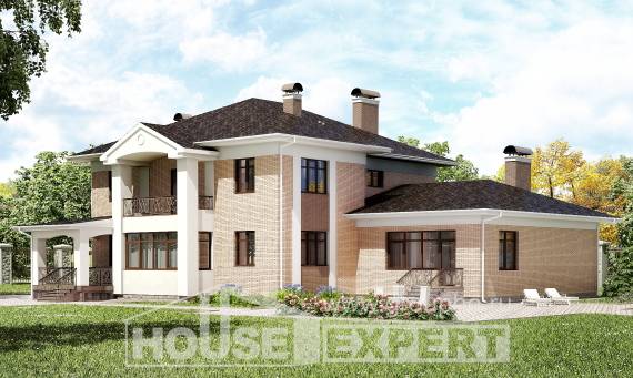520-001-П Проект трехэтажного дома, большой домик из газосиликатных блоков, House Expert
