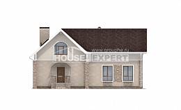 150-012-Л Проект двухэтажного дома мансардный этаж, классический домик из пеноблока Костанай, House Expert