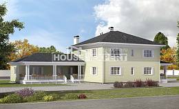 410-002-Л Проект двухэтажного дома и гаражом, уютный загородный дом из твинблока Актобе, House Expert