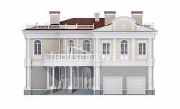 505-001-П Проект двухэтажного дома и гаражом, современный домик из твинблока, Атырау