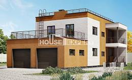 180-012-П Проект двухэтажного дома и гаражом, красивый коттедж из кирпича, Павлодар