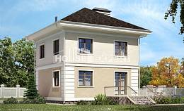 090-003-Л Проект двухэтажного дома, бюджетный загородный дом из бризолита, Павлодар