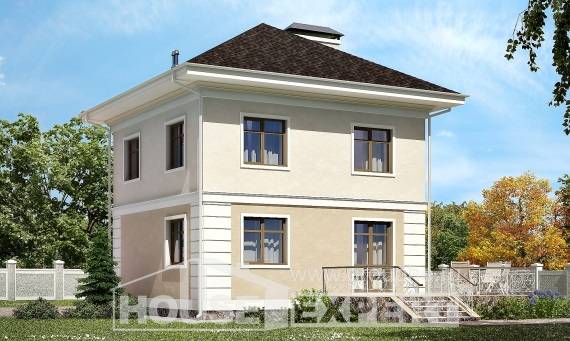 090-003-Л Проект двухэтажного дома, доступный коттедж из пеноблока Темиртау, House Expert