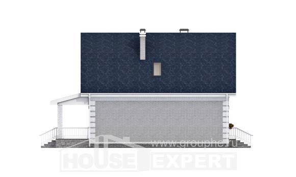 130-005-П Проект двухэтажного дома мансардой, красивый домик из керамзитобетонных блоков Петропавловск, House Expert