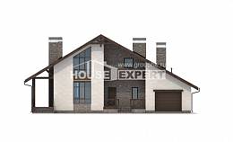 265-001-П Проект двухэтажного дома с мансардой и гаражом, огромный домик из теплоблока, Актау