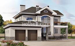 365-001-Л Проект трехэтажного дома и гаражом, красивый загородный дом из кирпича Уральск, House Expert