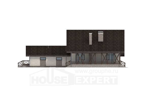 265-001-П Проект двухэтажного дома с мансардным этажом и гаражом, красивый домик из теплоблока, Талдыкорган