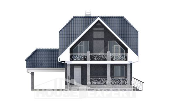 125-002-Л Проект двухэтажного дома мансардный этаж, гараж, доступный коттедж из газобетона, Кызылорда