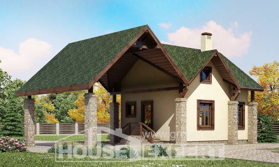 060-001-Л Проект двухэтажного дома мансардой, гараж, миниатюрный загородный дом из пеноблока, Актобе