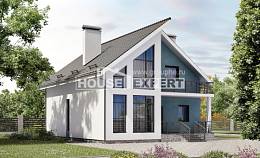 170-006-П Проект двухэтажного дома мансардой, уютный коттедж из керамзитобетонных блоков Актау, House Expert