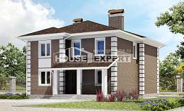 185-002-П Проект двухэтажного дома, бюджетный домик из твинблока, Караганда
