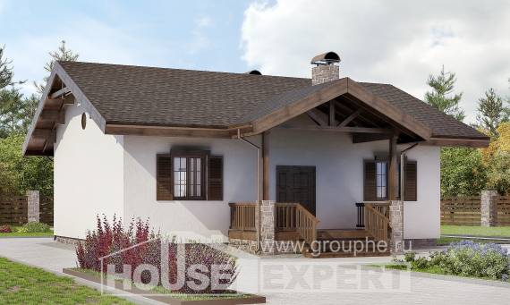 090-002-П Проект одноэтажного дома, бюджетный домик из кирпича Актау, House Expert