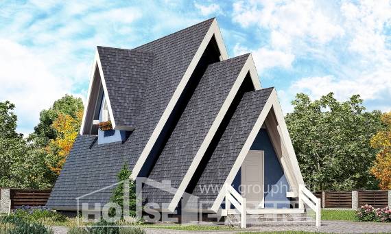 100-002-П Проект двухэтажного дома с мансардным этажом, бюджетный дом из дерева, Атырау