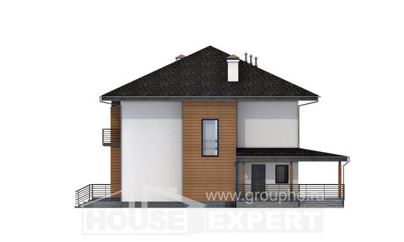 245-001-П Проект двухэтажного дома, классический коттедж из арболита, Рудный