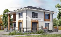 180-015-П Проект двухэтажного дома, доступный коттедж из пеноблока Туркестан, House Expert