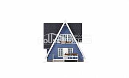 100-002-П Проект двухэтажного дома с мансардным этажом, простой загородный дом из бревен Уральск, House Expert