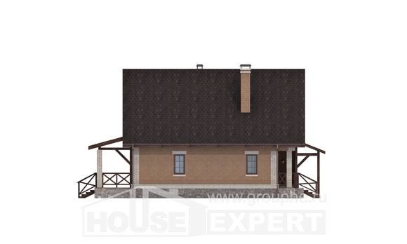 160-011-Л Проект двухэтажного дома с мансардным этажом, доступный дом из арболита, Атырау