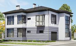 300-006-Л Проект двухэтажного дома, гараж, современный домик из кирпича, Усть-Каменогорск