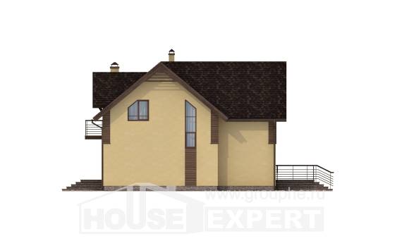 150-009-Л Проект двухэтажного дома с мансардным этажом, классический загородный дом из поризованных блоков Караганда, House Expert