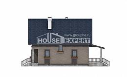 130-003-П Проект двухэтажного дома с мансардой, уютный домик из твинблока, House Expert