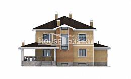 350-002-Л Проект трехэтажного дома, гараж, большой загородный дом из кирпича Караганда, House Expert