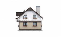 105-001-П Проект двухэтажного дома с мансардой, недорогой коттедж из газобетона Тараз, House Expert