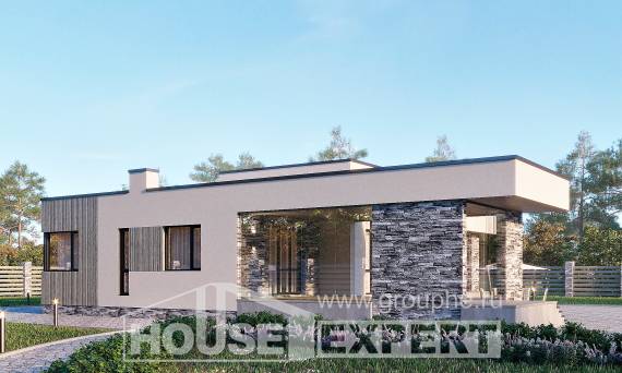 175-001-Л Проект одноэтажного дома, современный загородный дом из газосиликатных блоков, Актау