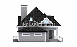 135-001-Л Проект двухэтажного дома мансардой, гараж, бюджетный домик из кирпича, Караганда