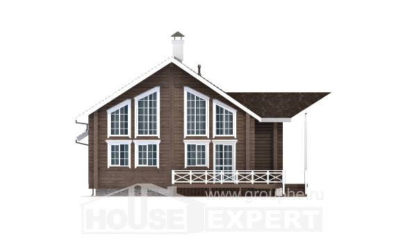 210-002-Л Проект двухэтажного дома с мансардным этажом, классический дом из дерева Караганда, House Expert