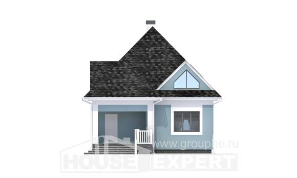 110-001-Л Проект двухэтажного дома мансардой, доступный дом из поризованных блоков Павлодар, House Expert