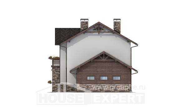 200-005-П Проект двухэтажного дома и гаражом, классический домик из блока Актобе, House Expert