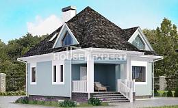 110-001-Л Проект двухэтажного дома с мансардным этажом, классический домик из пеноблока Рудный, House Expert