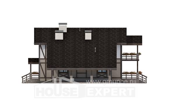 250-002-П Проект двухэтажного дома с мансардным этажом, гараж, уютный загородный дом из кирпича Астана, House Expert