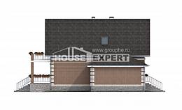 200-009-Л Проект трехэтажного дома мансардный этаж, гараж, простой коттедж из газосиликатных блоков, Актау